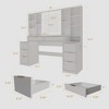 FONTOI 57"W Makeup Vanity Desk with Mirror and 8 Drawers Open Storage Shelves for Woman Bedroom Dressing Room, White, 57"*54.4"*15.7" - 3 of 4