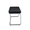 Zeus & Ruta Leather Bench  with Silver Metal Legs - 3 of 4