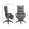 TiramisuBest 360¡ã Swivel Reclining Office Chair, Grey Fabric, Adjustable Height - 3 of 4