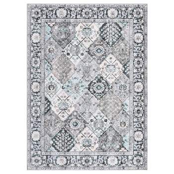 Whizmax 3x5''Small Rugs Abstract Rug Non-Slip Front Door Rugs,Washable Rug Distressed Mat Throw Floor Carpet,Graygreen