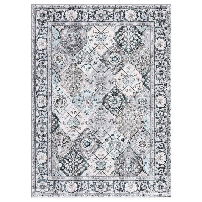 Whizmax 3x5''Small Rugs Abstract Rug Non-Slip Front Door Rugs,Washable Rug Distressed Mat Throw Floor Carpet,Graygreen, 1 of 6