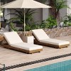 Acacia Wood Outdoor Chaise Lounge Chair,Adjustable Chaise Lounge with Cushion for Backyard,Poolside,Modern Patio Chaise Lounge Chair-Cuddlewood - 2 of 4