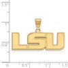 Black Bow Jewelry 10k Yellow Gold Louisiana State Fighting Tigers NCAA Medium Pendant - 2 of 3