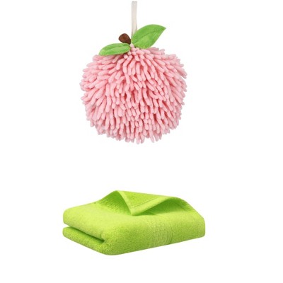 REGALWOVEN Absorbent Soft Decorative Hand Towels for Bathroom 13" x 30"/6" x 6" 2 Pcs