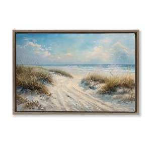 Stupell Industries Shoreline Serenity Beach Floating Frame Canvas Art - 1 of 4