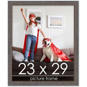 PosterPalooza | Textured Grey Picture Frame - UV Acrylic, Foam Board Backing, Hanging Hardware - 1 of 4