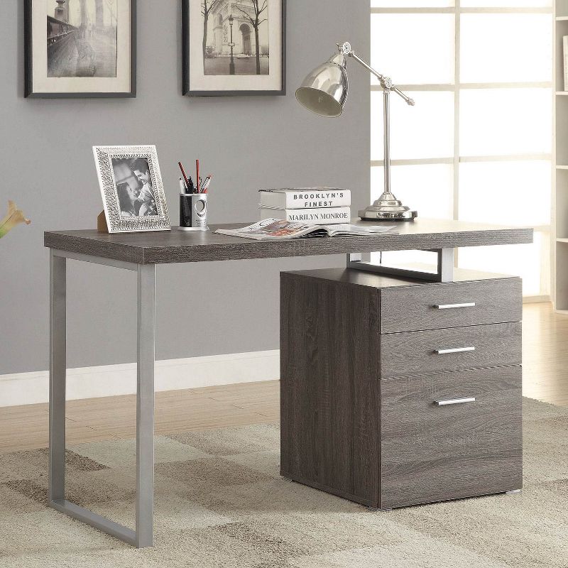 Coaster Home Furniture 47.25-Inch Home Office Writing Study Desk Laptop Computer Table with File Cabinet and Drawer Storage, Weathered Gray, 2 of 9