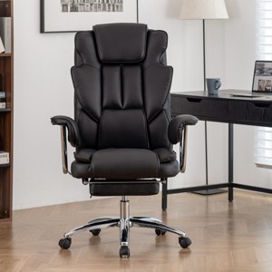 Office Chair,High Back Executive Office Chair With Footrest,Ergonomic Reclining Chair,Large Leather Office Chair For Home Office-Cuddlewood - 1 of 4