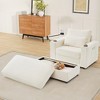 Merax Modern Chenille Armchair Chaise Lounge with Movable Storage Ottoman - 3 of 4