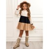 Neutral Colorblock Long Sleeve Tiered Premium Lined Dress Mia Belle Girls - 4 of 4