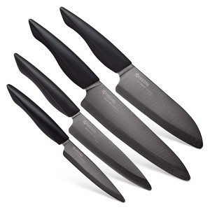 Kyocera INNOVATIONblack® 4-Piece Ceramic Knife Set, 4.5-Inch Utility, 5-Inch Slicing, 5.5-Inch Santoku, & 7-Inch Chef's Knife - 1 of 3