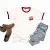 Cherry Hearts Pink Bow Patchwork Print - Women's Ringer Graphic T-Shirt - 3 of 4