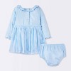 Baby Girls' Star Long Sleeve Modal Ribbed Tulle Dress - Cloud Island™ Blue - 2 of 4