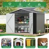 Sandinrayli 8 x 12 FT Outdoor Storage Shed, Large Metal Tool Sheds with Updated Frame Structure and Lockable Doors, Grey - 2 of 4