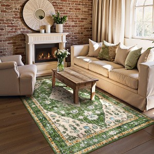 Lahome Boho Traditinal Area Rug for Bedroom Soft Non Slip Washable Living Dining Room Mat Indoor Office Carpet for Kitchen Nursery Bedroom - 1 of 4