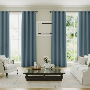Blackout Curtains Thermal Insulated Heat and Full Light Blocking Curtains for Living Room with Black Liner 2 Panels Set - 1 of 4