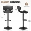 CAVINAS 23-31" Sleek Swivel Bar Stools Set of 2,Easy-Clean Faux Leather Counter Height Bar Stools with Metal Footrest,300lbs Capacity - 3 of 4