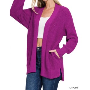 Women's Eyelet Open Cardigan Sweater - ZENANA - 1 of 1