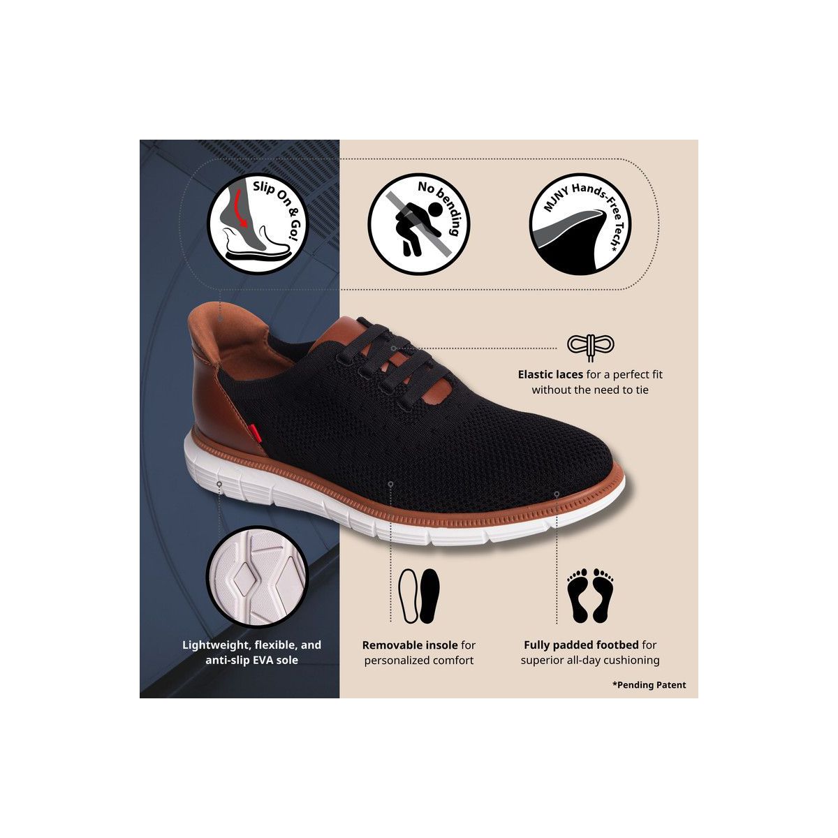 Marc Joseph New York | Mens Hands Free Slip On Technology Lightweight Breathable Charles Ave Oxford - thumbnail 8