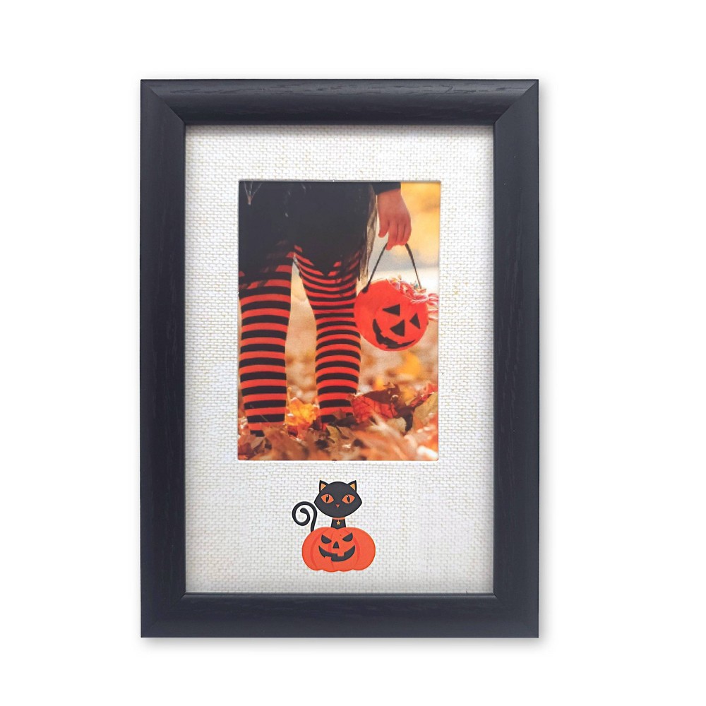 ELSA L 3"x4" Jack and Cat Picture Frame Charcoal