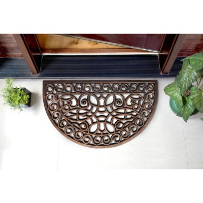 Bronze Half-Round Trellis Rubber Outdoor Doormat