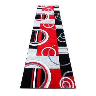 Emma and Oliver Olefin Accent Rug with Modern Geometric Pattern with Natural Jute Backing