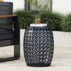 Osparple Round Outdoor Side Table with Hollow Framework,Metal Patio End Tables for Backyard,Pool,Indoor Companion,Durable and Rustproof - 2 of 4