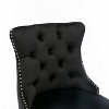 CIPACHO Contemporary Velvet Upholstered Barstools with Button Tufted Decoration and Wooden Legs, Bar Chairs,Bar stools, Set of 2 (Black) - 3 of 4
