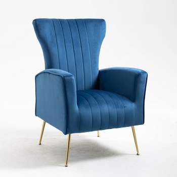 Kayla Velvet Upholstered Wingback Chair - Carolina Chair & Table
