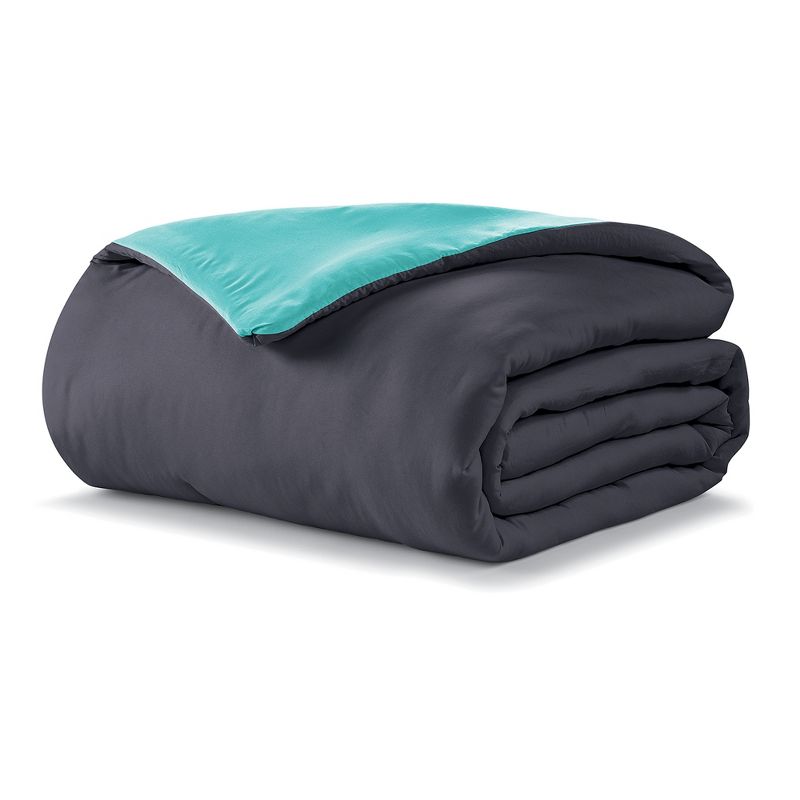 Reversible Brushed Microfiber Plush Down-Alternative Comforter Set, 2 of 5