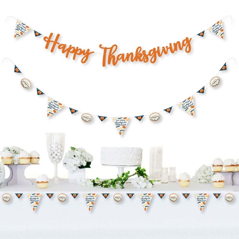 Big Dot of Happiness Happy Thanksgiving - Fall Harvest Party Letter Banner Decoration - 36 Banner Cutouts and Happy Thanksgiving Banner Letters, 2 of 8