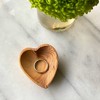 Slickblue Rustic Olive Wood Heart Decorative Bowl Set – Hand-Carved Jewelry Bowls, 2 Inches, Natural - 3 of 4