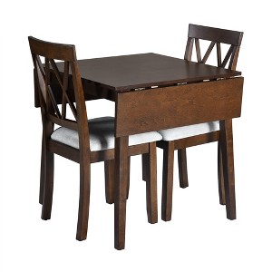 TiramisuBest 5psc Counter Height Dining Table Set with One Faux Marble Top Dining Table and Four Velvet-Upholstered Chairs,Black - 1 of 4