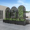 PexFix 72 in. H x 35 in. W Black Metal Arch Wall Planter Box with Trellis for Climbing Plants - 2 of 4