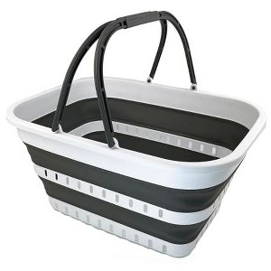 SAMMART 26L (6.8 Gallons) Collapsible Plastic Laundry Basket with Handle - 1 of 4