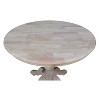 International Concepts 36" Round Top Pedestal Table-28.9" H, Unfinished - image 3 of 4