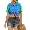 HAPPY BAY Women's Short Sleeve Blouse Shirt Hawaiian Shirts for Women - 2 of 4