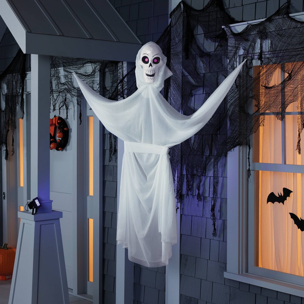65" Black Light Responsive Ghoul Halloween Decorative Prop White: Indoor/Outdoor Ghost Scene - Hyde & EEK! Boutique™