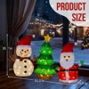 Angel Sar 3Pcs Lighted Christmas Decorations, Santa Snowman and Tree with 150 Warm White LEDs, Outdoor Indoor Holiday Yard Decor for Seasonal Displays - 4 of 4