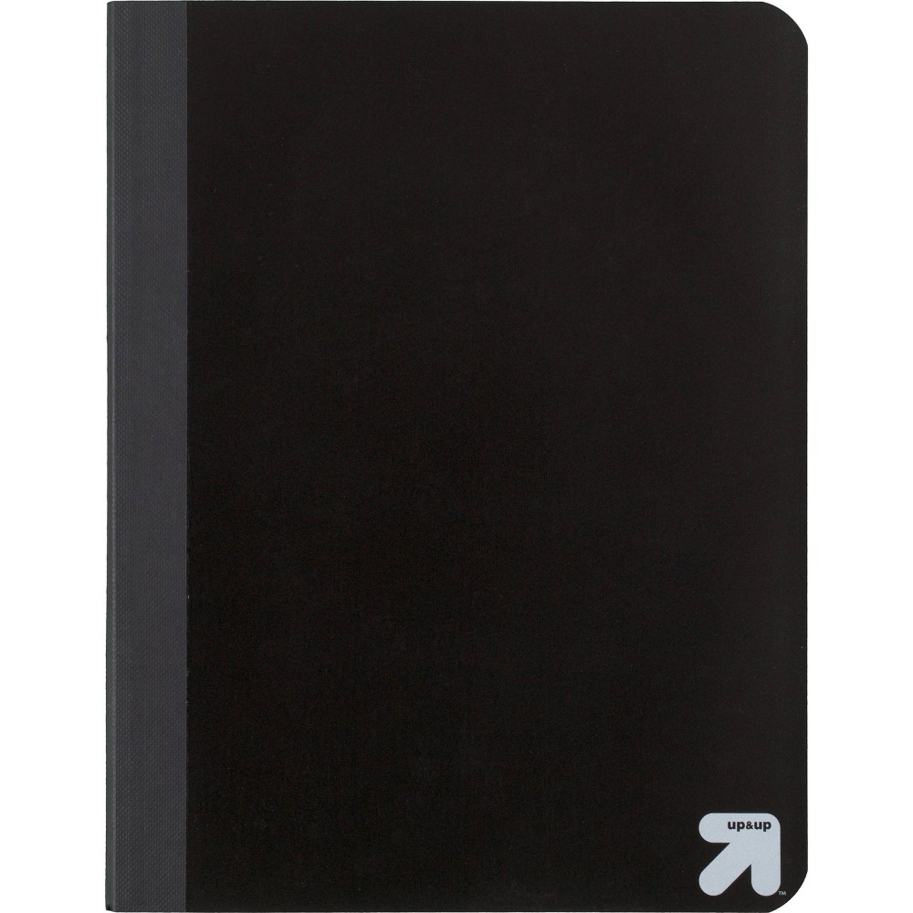 College Ruled Black Composition Notebook - up&up™: 7.5x9.75", 70 Pages, Flexible Cover, Sewn Binding, Lined Paper