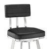 PAGED Swivel Bar Stools Faux Leather Counter Stools with Footrest, Island Chairs for Home Pub - 3 of 4