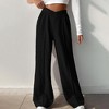 Coolmee Womens Wide Leg Sweatpants Drawstring High Waisted Fall Winter Baggy V Crossover Casual Pants - 2 of 3
