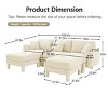 U-Shape Sectional Sofa with Ottomans, Boucle 3-Seater Sofa with Armrests and Cylindrical Legs, Fabric Couch with Cushion-Coolbibila - 4 of 4