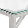 vidaXL Console Table Silver Stainless Steel and Tempered Glass - 4 of 4