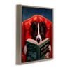 Stupell Industries Sheep Dog Reading for Dummies Black Framed Floater Canvas Wall Art - 3 of 4