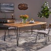 Sapphtopaz Patio Outdoor Table Modern Industrial Wood Patio Dining Table Metal Table Picnic Table Patio Table for Indoor Outdoor Use - 2 of 4
