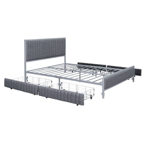 NicBex Upholstered Storage Bed Frame with 4 Drawers for Adults/Boys/Girls,Gray - image 1 of 4