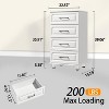 Sandinrayli 4 Drawer Dresser, Modern Small Dressers with Drawers Closet Wood Storage Chest Cabinet with Steel Handles, White - 3 of 4