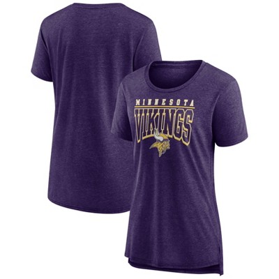 NFL Minnesota Vikings Women's Weak Side Blitz Marled Left Chest Short  Sleeve T-Shirt - S