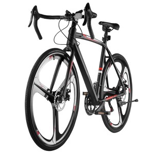 VEVOR Road Bike, 700C Wheels Racing Bike, SHIMANO 14 Speeds Drivetrain City Commuter Road Bicycle with Aluminum Alloy Frame, Drop Bar, Black - 1 of 4